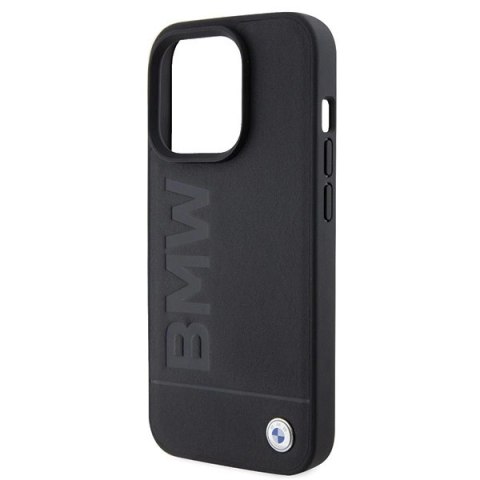 Etui BMW MagSafe Leather Hot Stamp na iPhone 15 Pro - czarne Etui BMW MagSafe Leather Hot Stamp na iPhone 15 Pro - czarne