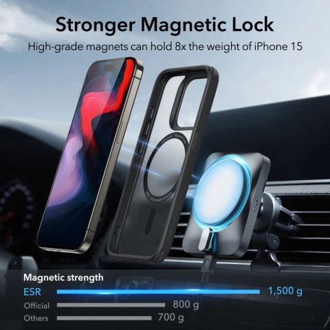 Etui ESR Classic Hybrid Halolock MagSafe na iPhone 15 Pro Max - matowo-czarne Etui ESR Classic Hybrid Halolock MagSafe na iPhone 15 Pro Max - matowo-czarne