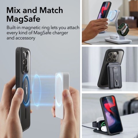 Etui ESR Classic Hybrid Halolock MagSafe na iPhone 15 Pro Max - przezroczysto-czarne