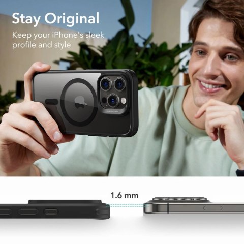 Etui ESR Classic Hybrid Halolock MagSafe na iPhone 15 Pro Max - przezroczysto-czarne