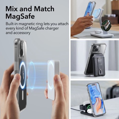 Etui ESR Classic Hybrid Halolock z MagSafe na iPhone 15 - przezroczyste