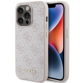 Etui Guess 4G Metal Gold Logo na iPhone 15 Pro - różowe