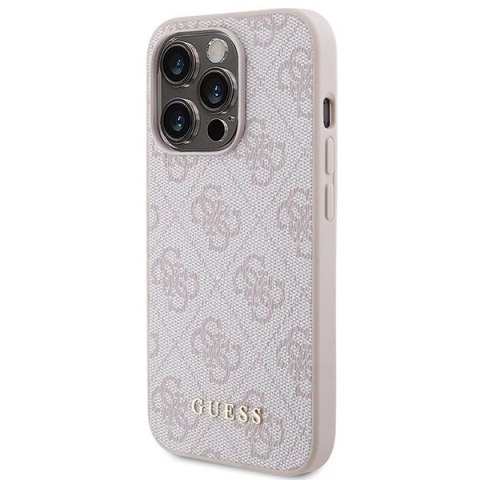 Etui Guess 4G Metal Gold Logo na iPhone 15 Pro - różowe