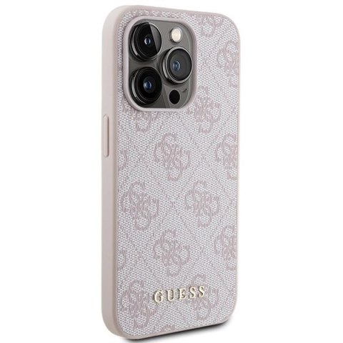 Etui Guess 4G Metal Gold Logo na iPhone 15 Pro - różowe
