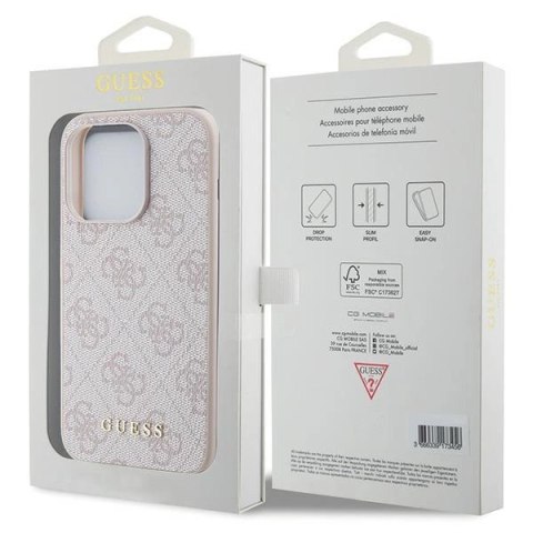 Etui Guess 4G Metal Gold Logo na iPhone 15 Pro - różowe