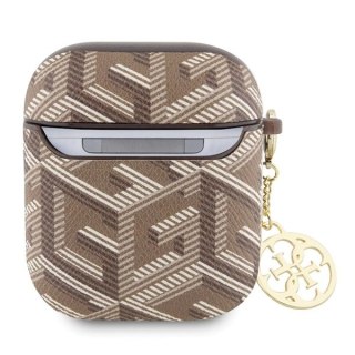 Etui Guess GCube Charm na AirPods 1/2 - brązowe