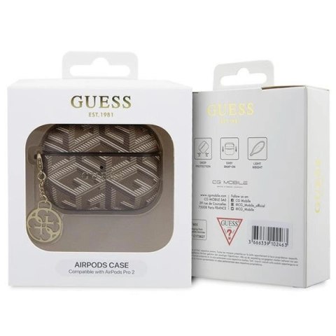 Etui Guess GCube Charm na AirPods Pro 2 - brązowe