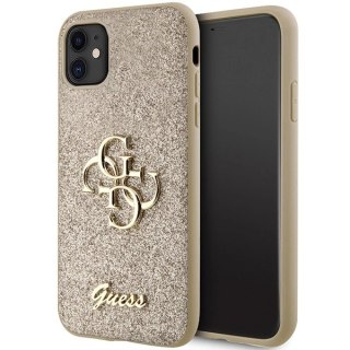 Etui Guess Glitter Script Big 4G na iPhone 11 / Xr - złote