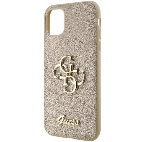 Etui Guess Glitter Script Big 4G na iPhone 11 / Xr - złote