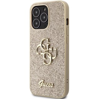 Etui Guess Glitter Script Big 4G na iPhone 13 Pro / iPhone 13 - złote