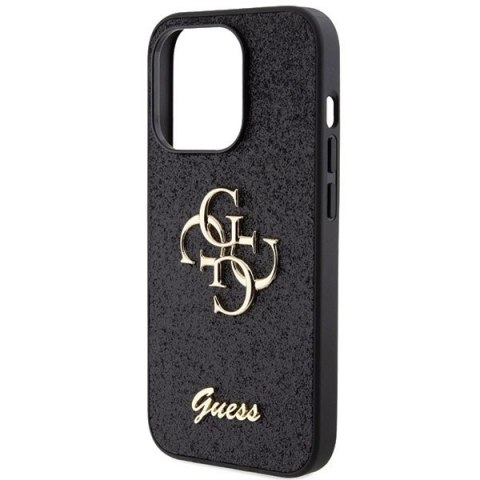 Etui Guess Glitter Script Big 4G na iPhone 15 Pro - czarne