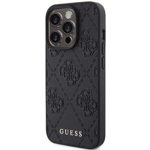 Etui Guess Leather 4G Stamped na iPhone 15 Pro - czarne