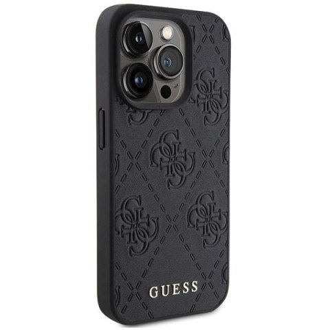 Etui Guess Leather 4G Stamped na iPhone 15 Pro - czarne