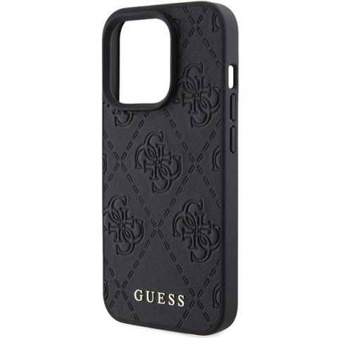Etui Guess Leather 4G Stamped na iPhone 15 Pro - czarne
