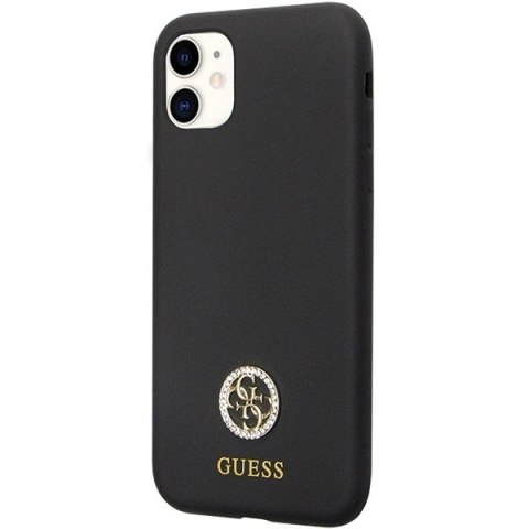 Etui Guess Silicone Logo Strass 4G na iPhone 11 / Xr - czarne