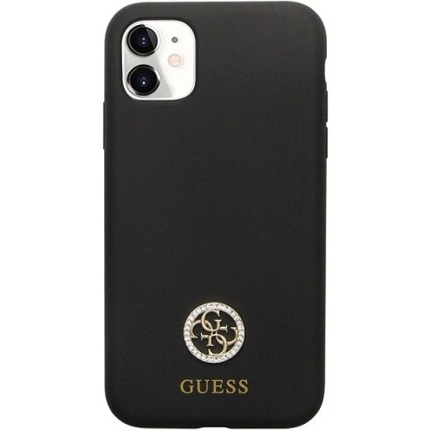 Etui Guess Silicone Logo Strass 4G na iPhone 11 / Xr - czarne