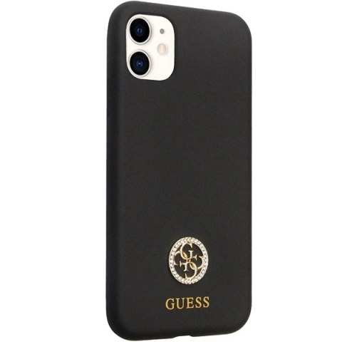 Etui Guess Silicone Logo Strass 4G na iPhone 11 / Xr - czarne