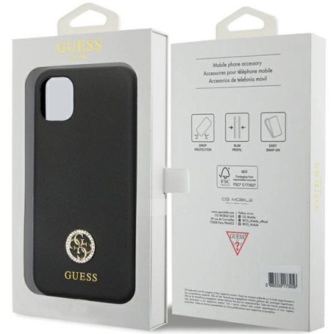 Etui Guess Silicone Logo Strass 4G na iPhone 11 / Xr - czarne