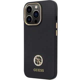 Etui Guess Silicone Logo Strass 4G na iPhone 13 Pro / iPhone 13 - czarne