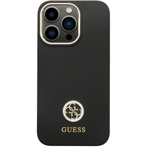 Etui Guess Silicone Logo Strass 4G na iPhone 13 Pro / iPhone 13 - czarne