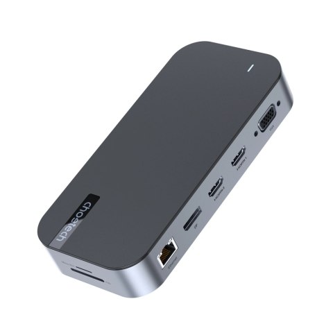 HUB Choetech M52 USB-C - USB-C PD/USB-C/USB-A/HDMI/VGA/DP/SD/TF/RJ45/AUX - szary HUB Choetech M52 USB-C - USB-C PD/USB-C/USB-A/HDMI/VGA/DP/SD/TF/RJ45/AUX - szary
