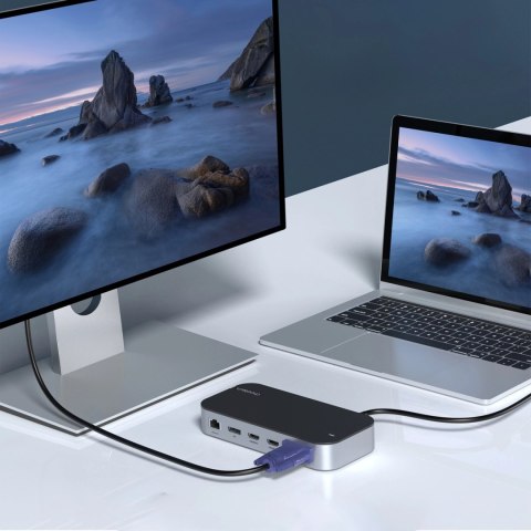 HUB Choetech M52 USB-C - USB-C PD/USB-C/USB-A/HDMI/VGA/DP/SD/TF/RJ45/AUX - szary HUB Choetech M52 USB-C - USB-C PD/USB-C/USB-A/HDMI/VGA/DP/SD/TF/RJ45/AUX - szary