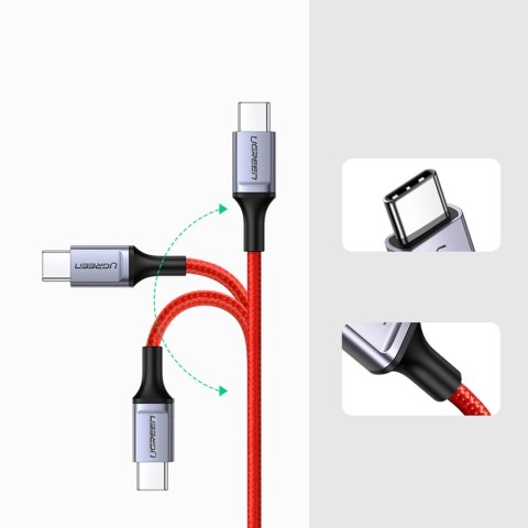 Kabel Ugreen US294 USB-C - USB-C 3A 480Mb/s 1m - czerwony Kabel Ugreen US294 USB-C - USB-C 3A 480Mb/s 1m - czerwony