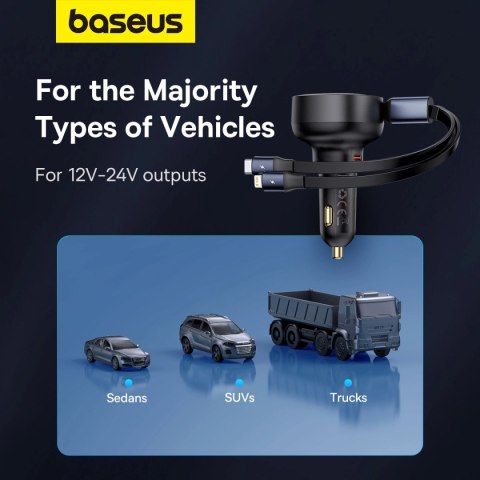 Ładowarka samochodowa Baseus Enjoyment USB-C z kablem USB-C / Lightning 60W - czarny