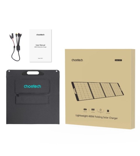 Ładowarka solarna Choetech SC017 400W MC4 + kabel MC4 do XT60 / APP / DC5521 / DC7909 - czarna Ładowarka solarna Choetech SC017 400W MC4 + kabel MC4 do XT60 / APP / DC5521 / DC7909 - czarna