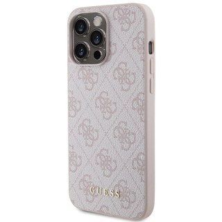 Etui Guess 4G Metal Gold Logo na iPhone 15 Pro Max - różowe