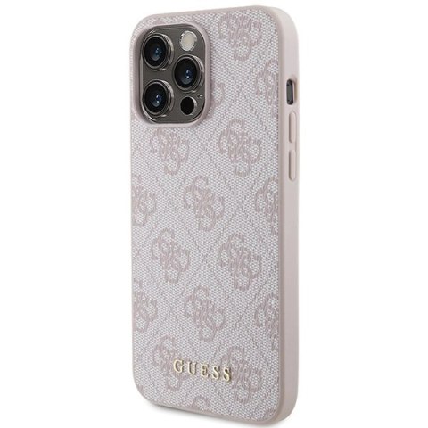 Etui Guess 4G Metal Gold Logo na iPhone 15 Pro Max - różowe