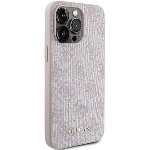 Etui Guess 4G Metal Gold Logo na iPhone 15 Pro Max - różowe