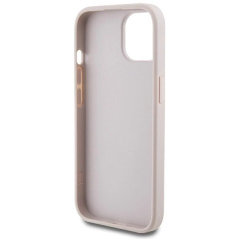 Etui Guess 4G Metal Gold Logo na iPhone 15 - różowe