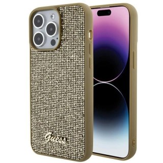 Etui Guess Disco Metal Script na iPhone 15 Pro Max - złote