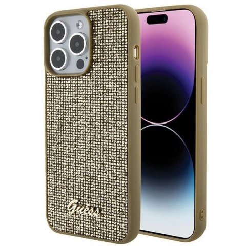 Etui Guess Disco Metal Script na iPhone 15 Pro Max - złote