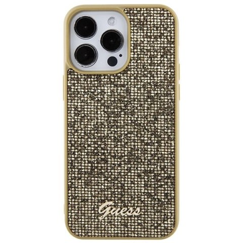 Etui Guess Disco Metal Script na iPhone 15 Pro Max - złote