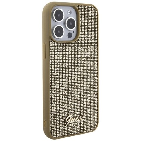 Etui Guess Disco Metal Script na iPhone 15 Pro Max - złote