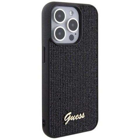 Etui Guess Disco Metal Script na iPhone 15 Pro - czarne