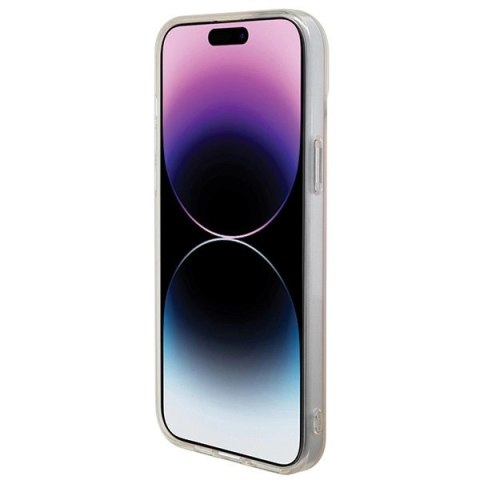Etui Guess IML Iridescent MagSafe na iPhone 15 Pro - różowe