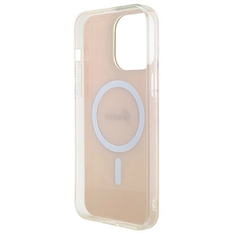 Etui Guess IML Iridescent MagSafe na iPhone 15 Pro - różowe