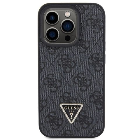 Etui Guess Leather 4G Diamond Triangle na iPhone 15 Pro Max - czarne