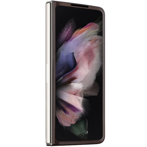 Etui Guess Leather 4G Triangle Strass na Samsung Galaxy Z Fold 5 - brązowe