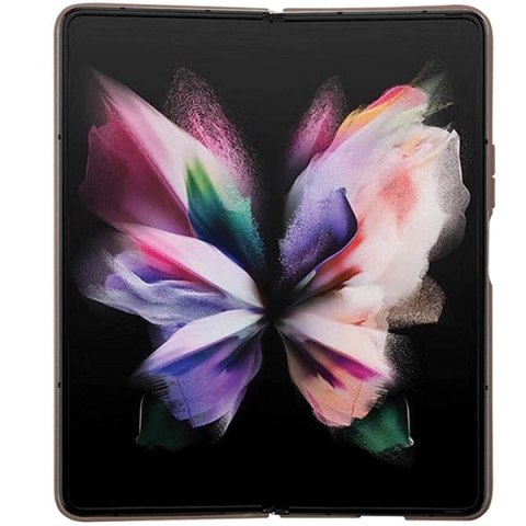 Etui Guess Leather 4G Triangle Strass na Samsung Galaxy Z Fold 5 - brązowe