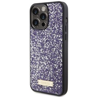 Etui Guess Rhinestone Metal Logo na iPhone 15 Pro Max - różowe