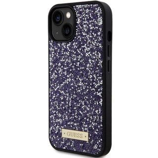 Etui Guess Rhinestone Metal Logo na iPhone 15 - różowe