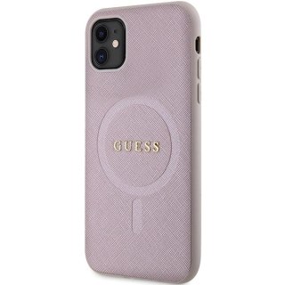 Etui Guess Saffiano MagSafe na iPhone 11 / Xr - różowe
