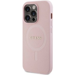 Etui Guess Saffiano MagSafe na iPhone 14 Pro Max - różowe