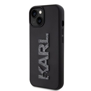 Etui Karl Lagerfeld 3D Rubber Glitter Logo na iPhone 15 Plus - czarne