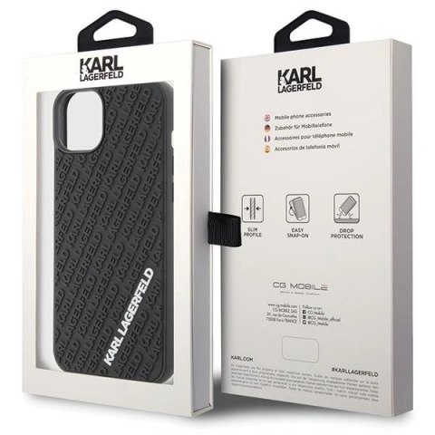 Etui Karl Lagerfeld 3D Rubber Multi Logo na iPhone 15 Plus - czarne Etui Karl Lagerfeld 3D Rubber Multi Logo na iPhone 15 Plus - czarne