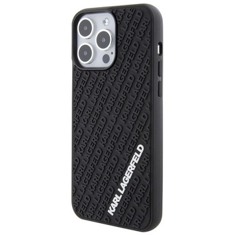 Etui Karl Lagerfeld 3D Rubber Multi Logo na iPhone 15 Pro Max - czarne Etui Karl Lagerfeld 3D Rubber Multi Logo na iPhone 15 Pro Max - czarne